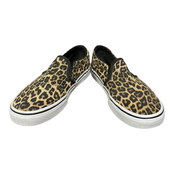 Vans Women's Leopard Classic Asher Canvas Slip-on Sneakers 6 - Picture 3 of 6